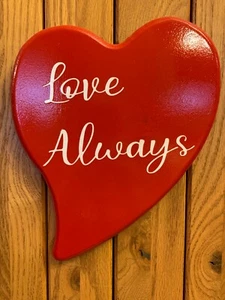 Handmade Primitive MDF Valentine's HEART Wall Plaque Picture - Picture 1 of 1