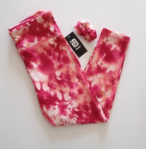 ID Ideology Girls Size M 2-Piece Leggings & Scrunchy Set Pink Shock Tie Dye - Picture 1 of 7