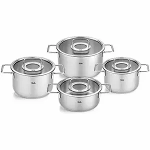 Fissler Topf-Set Pure 4-tlg. mit Glasdeckeln, 3 Kochtöpfe + Bratentopf - Bild 1 von 5
