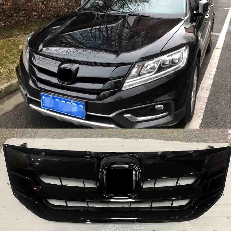 For Honda Crosstour 2013 2014 2015 Front Upper Bumper Gloss Black Grille Grill - Image 1 of 2
