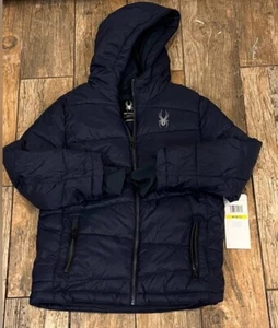Spyder youth size medium (10/12) full zip hooded puffer jacket NEW with tags - Picture 1 of 4
