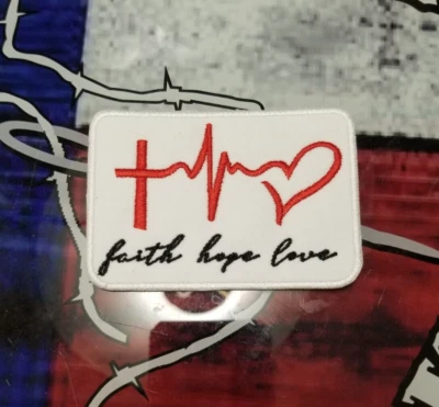 EMBROIDERED FAITH HOPE LOVE PATCH (Made to Order) - Image 1 of 3