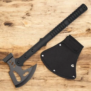 15" Black Tactical Tomahawk Battle Hatchet Hunting Camping Survival Fixed Blade - Picture 1 of 7