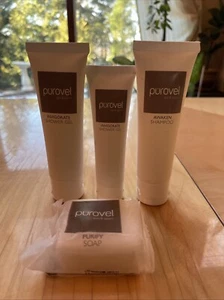 Purovel purify soap 1.75 oz + Shampoo 1.75 Oz + Shower Gel 1.0 + 1.75 New - Picture 1 of 1