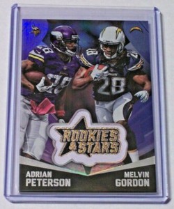 2015 Rookies & Stars Embroidered Patch Adrian Peterson Melvin Gordon Vikings