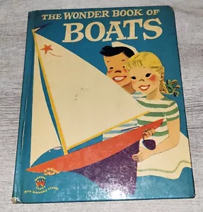 Vintage The Wonder Book Of Boats #580 Wonder Books 1953 Earl Oliver Hurst - Imagen 1 de 7