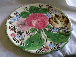 Vintage Runde Dekorative Platte Handbemalt Blumendesign Made in Italy 12,5" - Bild 1 von 6