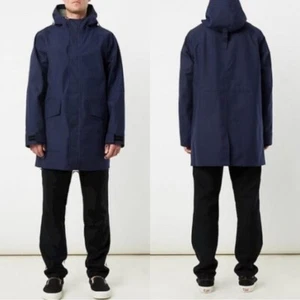 NEW Spiewak x Steven Alan Men's Zenith Navy Blue Hooded Waterproof Parka XL - Picture 1 of 11