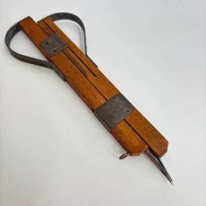 Vintage Wooden Rug Shuttle Punch Sliding Needle Primitive Hand Sewing Tool - Picture 1 of 8