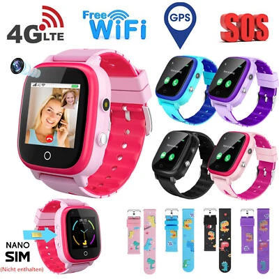 4G Kinder Smartwatch mit Telefonfunktion GPS Tracker SOS Armbanduhr Geschenk DE - Bild 1 von 4