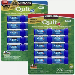 Kirkland Quit 4mg & 2mg Lozenge Nicotine Polacrilex 135/270 Pieces MINT Exp 8/26 - Picture 1 of 6