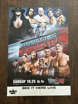WWE 2009 BRAGGING RIGHTS PPV APROX 26" x 39" PROMO pôster dobrado CM PUNK - Imagem 1 de 4