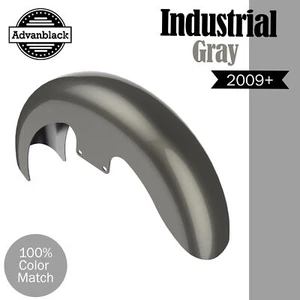 "Guardabarros delantero abrazador gris industrial de 19"" se adapta a más de 09" Harley - Imagen 1 de 9
