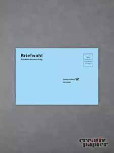Rücksendeumschlag für Stimmzettelumschlag S0 120 x 176 mm bedruckt 100 Stk. blau - Bild 1 von 2