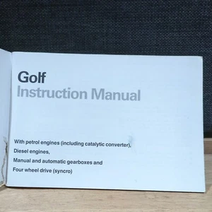VW Golf MK2 Volkswagen Golf MKii Owners Manual/Instruction Manual/Handbook 1989 - Picture 1 of 3