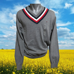 Tommy Hilfiger @ Mens Authentic Sweater V-Neck 100% Cotton @ Size M