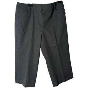 Talbots Cropped Wool Dress Pants Womens 14 Petite Gray Stretch Lined Office - Picture 1 of 11