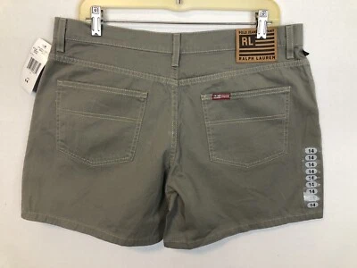 Pantalones Cortos Chinos Ralph Lauren Para Mujer Talla 14 Verde Oliva Denim 5" Entrepierna Informales Nuevos con Etiquetas Foto 1 de 4