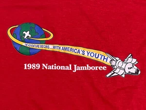 Camisa roja vintage 1989 BSA Boy Scouts National Jamboree talla grande - LEER (R1) - Imagen 1 de 9