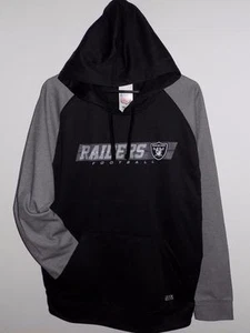 NWT OAKLAND RAIDERS SUDADERA CON CAPUCHA $65 PARA HOMBRE DRI-FIT PERFORMANCE SUDADERA NEGRA CON CAPUCHA - Imagen 1 de 7