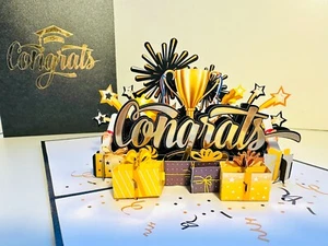 Origami Pop Cards CONGRATS That Are Perfect for Any Congratulations Graduation - Picture 1 of 8