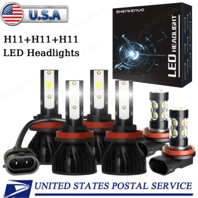White For Infiniti EX35 2008-2010 2011 2012 6000K LED Headlight+Fog Light Bulbs - Image 1 of 4