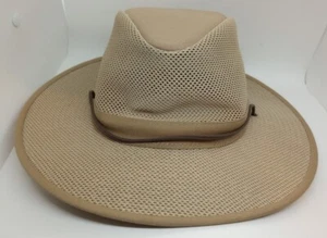 Henschel Hat Co. HH Khaki Beige Size Large Vented Outback Western Cowboy Hat EUC - Picture 1 of 6