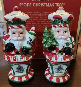 Albero di Natale Spode Schiaccianoci Menta Piperita Sale e Pepe Shaker 4,75" Babbo Natale - Foto 1 di 12