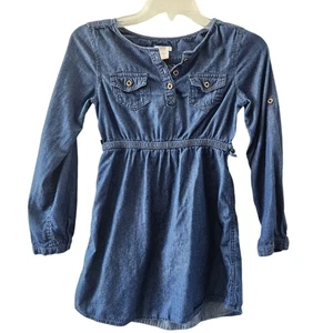 Joe Fresh Girls Denim Jean Tunic Large 10-12 Kids Top Shirt 100% cotton - Picture 1 of 4