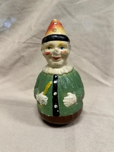 ANTIQUE EARLY SCHOENHUT PAPIER MÂCHÉ CLOWN ROLY POLY TOY - Picture 1 of 8