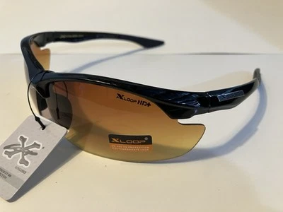 X Loop HD Sunglasses 8XHD330301 Amber Brown Lens 3303 Gloss Black - Image 1 of 4