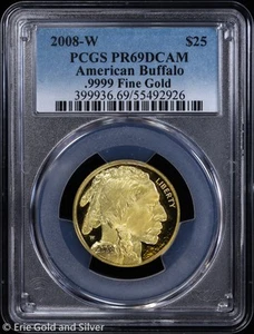2008-W $25 Proof 1/2 oz American Gold Buffalo PCGS PR 69 DCAM - Picture 1 of 4
