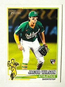 2025 Topps Heritage Jacob Wilson 1976 Redefined RC #76R-18 A's Rookie! - Picture 1 of 3