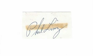 SIGNED 3x5 INDEX CARD OF PHIL LINZ (DECEASED 2020)! GREAT AUTOGRAPH! - Picture 1 of 1
