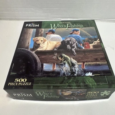 Who's Fishing 500 Piece Jigsaw Puzzle Kevin Daniel  Prism Item #99012 Used - Image 1 of 4
