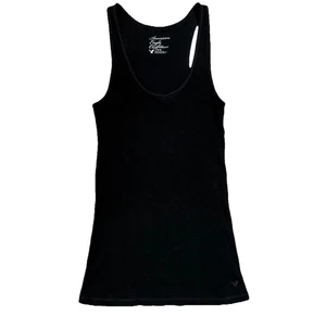 Vtg Y2K 2000s American Eagle Ribbed Black Tank Top Womens Sz M - Picture 1 of 5