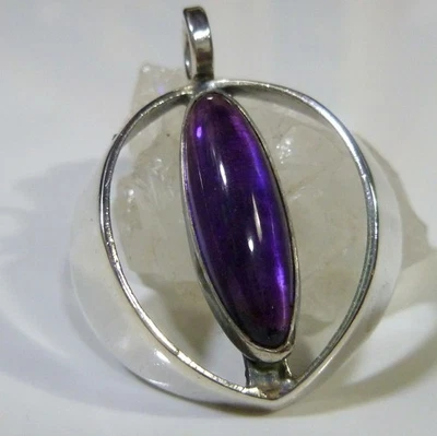 Ciondolo in argento massiccio 835 fatto a mano con bellissimo intarsio in... - Immagine 1 di 4