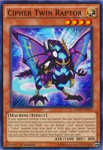 Cipher Twin Raptor Common Invasion: Vengeance YuGiOh Card - Picture 1 of 1