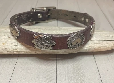 "Collar de perro de cuero de 13,5"" con motivos de animales nativos americanos del suroeste" Foto 1 de 4