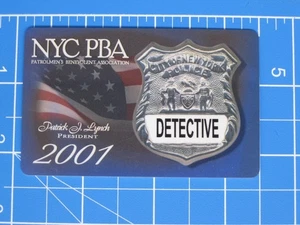 New York City New York Police Detective PBA Karte Vintage 2001 - Bild 1 von 2