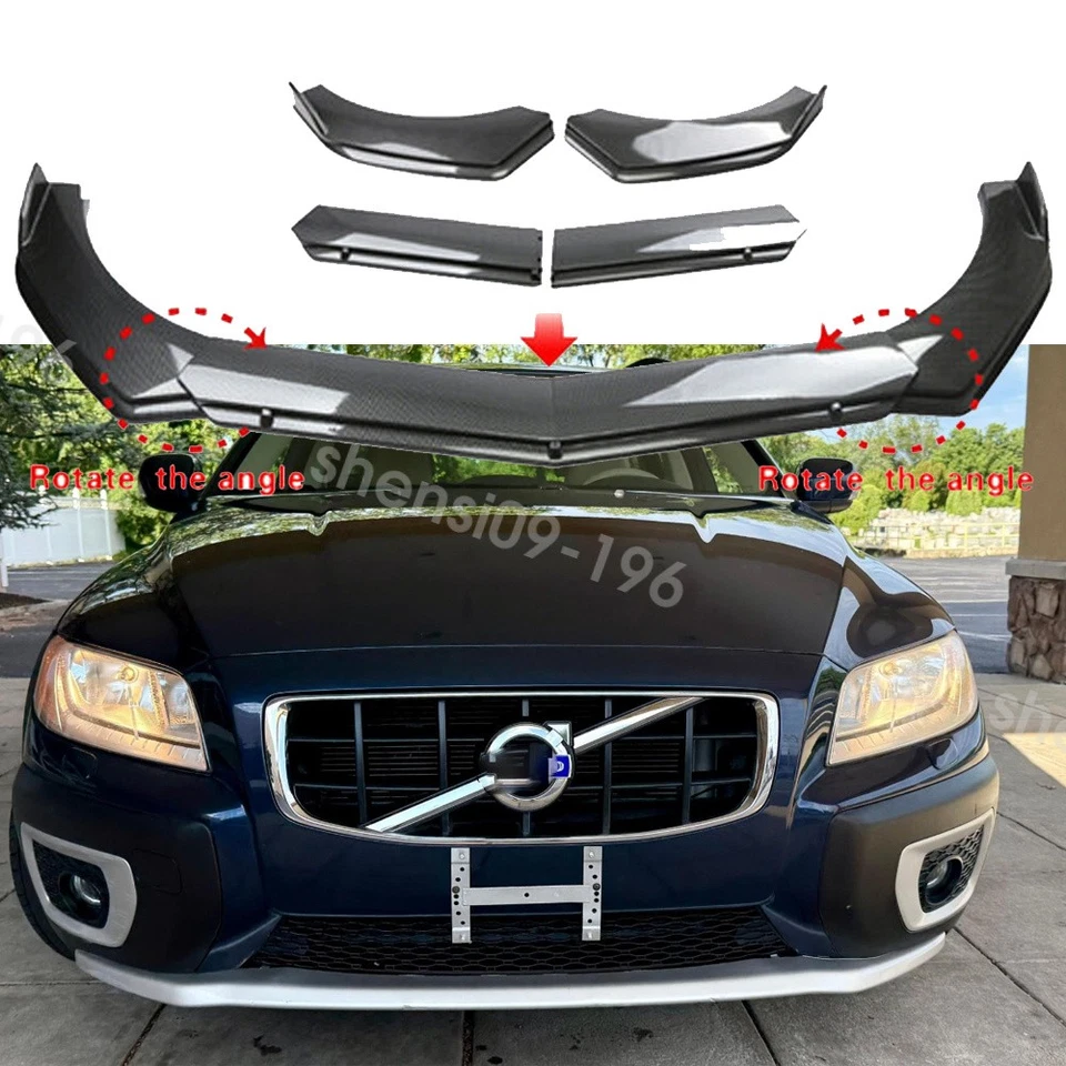 Add-on Car Front Bumper Lip Splitter Carbon Fiber Style For  Volvo XC70 AWD Foto 1 de 4
