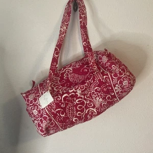 VERA BRADLEY Small DUFFEL TWIRLY BIRDS PINK RETIRED - Picture 1 of 7