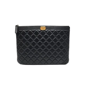 CHANEL Lambskin Boy Clutch New Medium L287662 138373368 - Picture 1 of 6