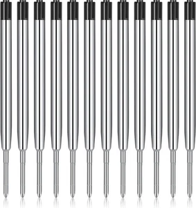 12 Piezas Recambios para Bolígrafo Tinta Negra 1.0mm Punto Medio Metal Recarga Suave - Imagen 1 de 10