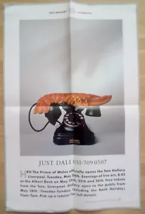 TATE GALLERY MODERN ART MUSEUM, ALBERT DOCK, LIVERPOOL, ERÖFFNUNG 1988 POSTER DALI - Bild 1 von 7