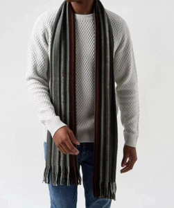 New Burton Men Multicolor Raschel Stripe Knitted Scarf BNWT - Picture 1 of 4