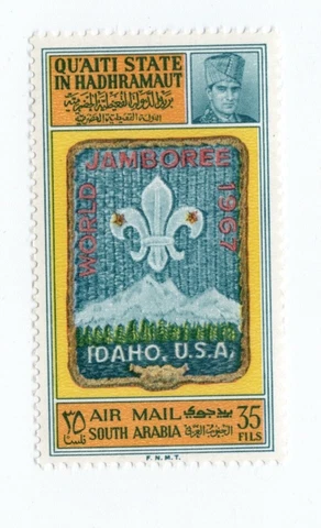 QUAITI STATE IN HADHRAMAUT SOUTH ARABIA SCOUT STAMP 1967 WORLD JAMBOREE MNH Cover