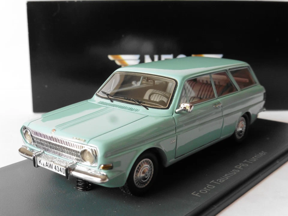 Ford Taunus 12M P6 Turnier Light Blu 1966 Neo 44340 1/43 Break Vetro Sw Blu - Immagine 1 di 1