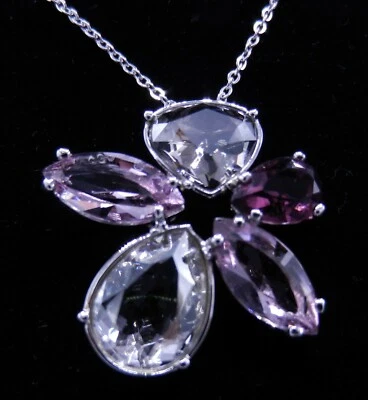 Collar Swarovski Sunny Amatista y Cristales de Color Gris 15 - 16.5" N204 Foto 1 de 3