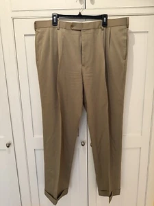 Brooks Brothers Men's Beige Wool Madison Dress Pants 42X32 - Picture 1 of 8